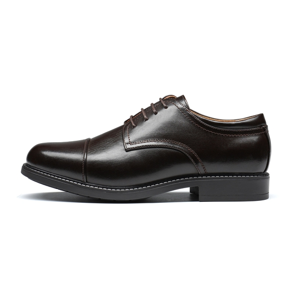 Men's Cap-Toe Oxford Dress Shoes - DARK BROWN - 2